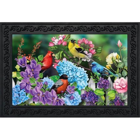 BRIARWOOD LANE Briarwood Lane BLD01586 18 x 30 in. Feathered Friends Spring Doormat Birds Floral Indoor Outdoor Mat BLD01586